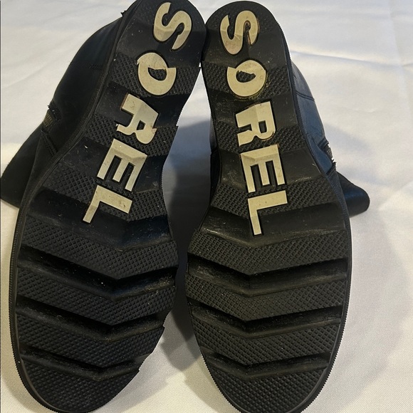 Sorel Joan Of Arctic Women's Black Leather Ankle Boots Size 10 - Picture 4 of 16